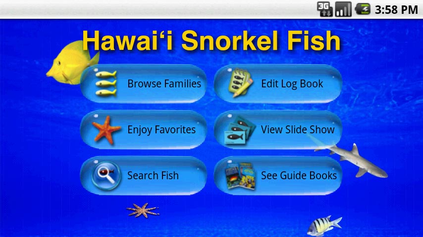 Hawaii Snorkel Fish main screen view